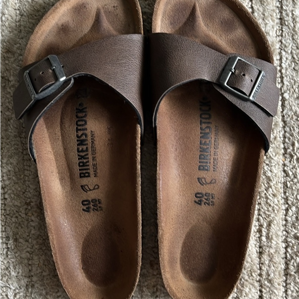 Birkenstock Dark Brown Slide Sandals